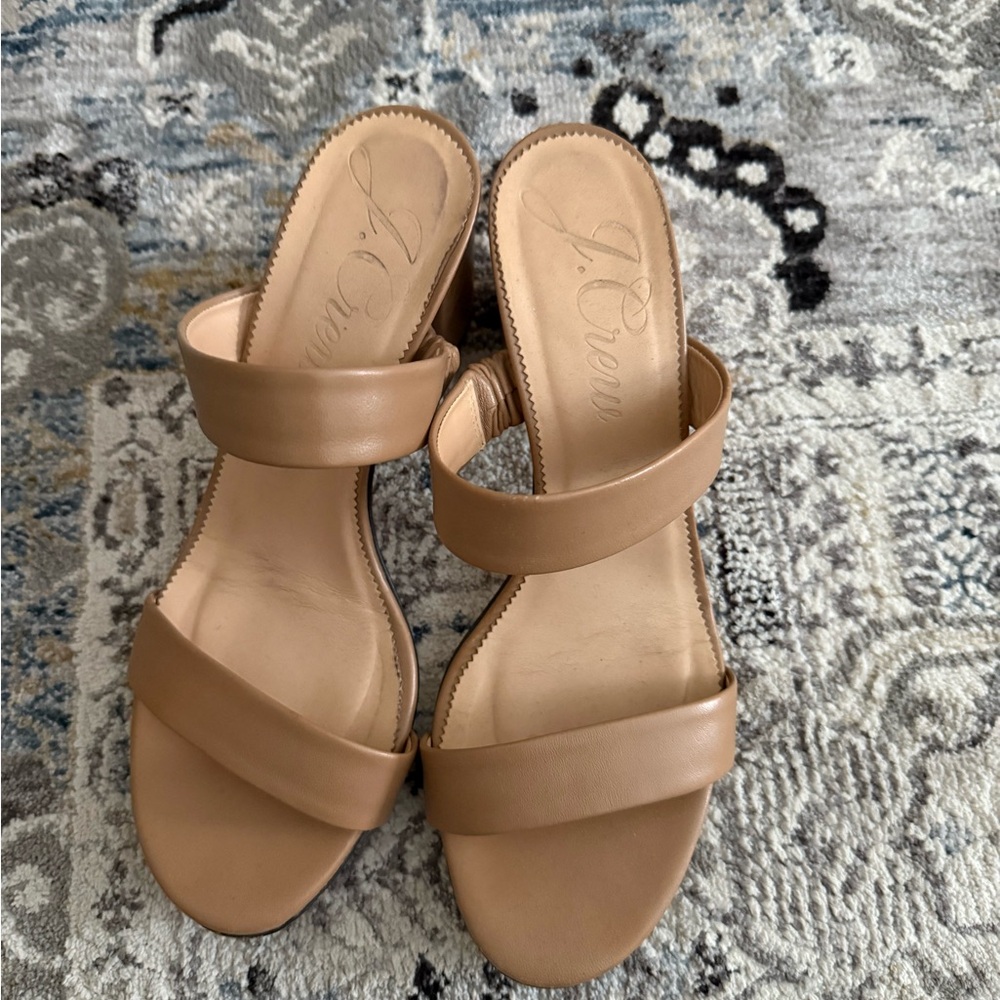 J. Crew Women's Beige Double Strap Sandals